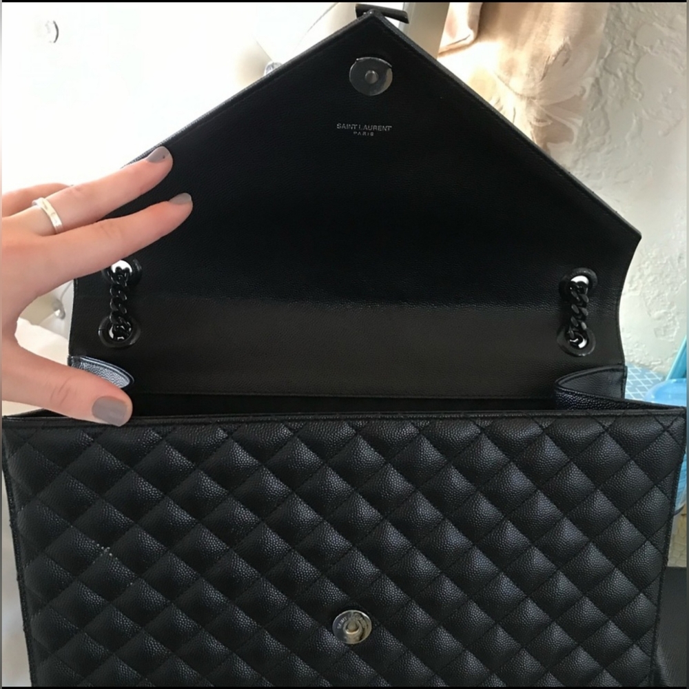 Authenticated Saint Laurent Large Envelope Calfskin L… Gem